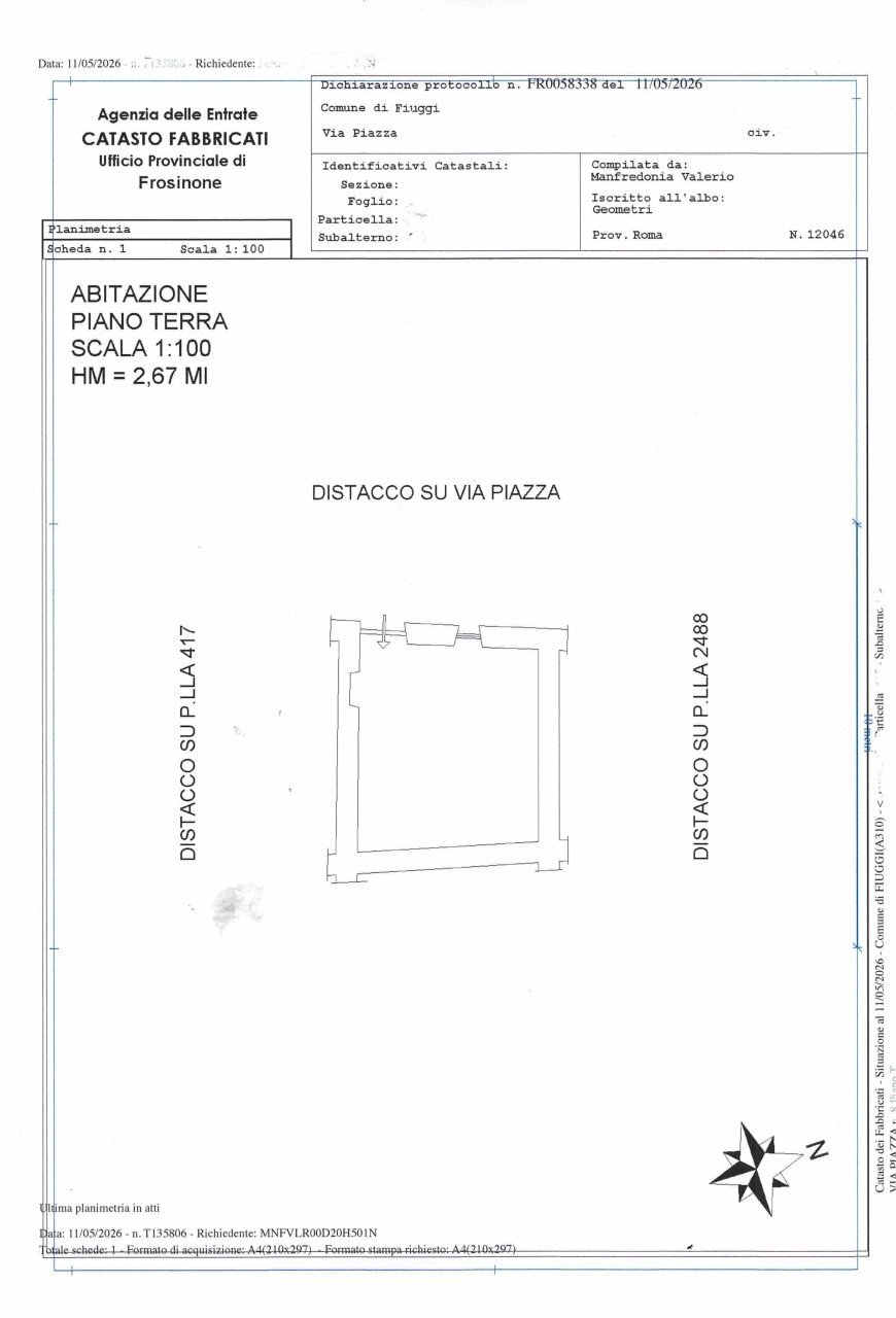 planimetria - One-room apartment Via della Piazza 8, Fiuggi - floor plans 1