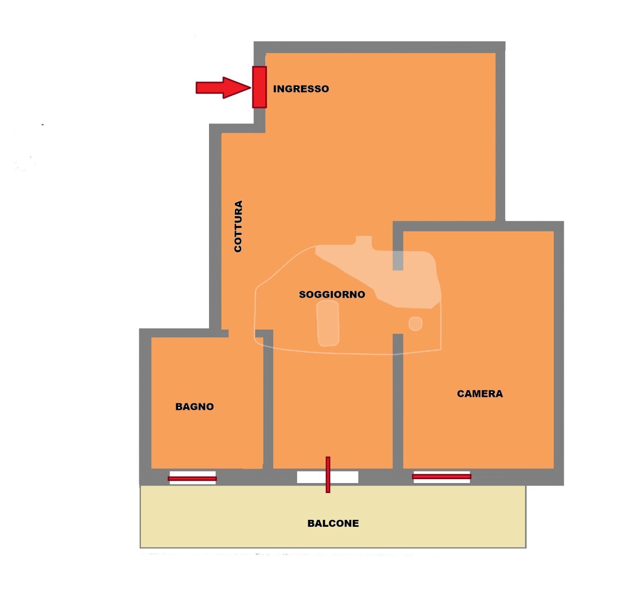 PLANIMETRIA - Two-room apartment Corso Matuzia 140, Sanremo - floor plans 1