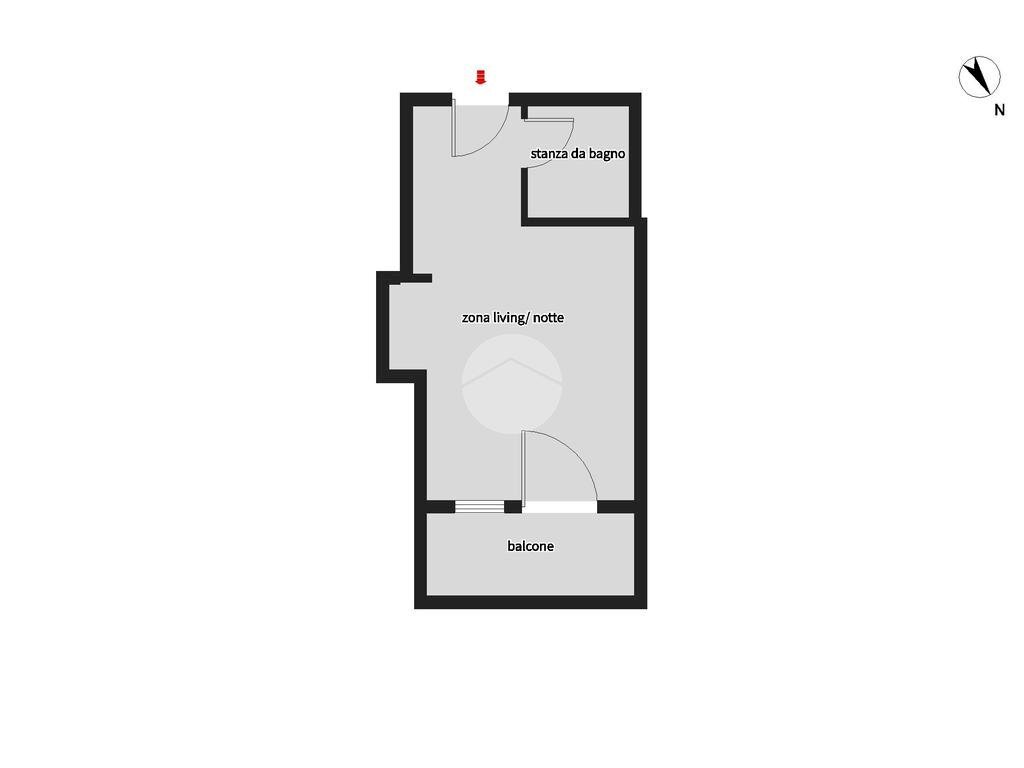 One-room apartment Via Matteo Civitali, Milano (neighborhood San Siro) - floor plans 1