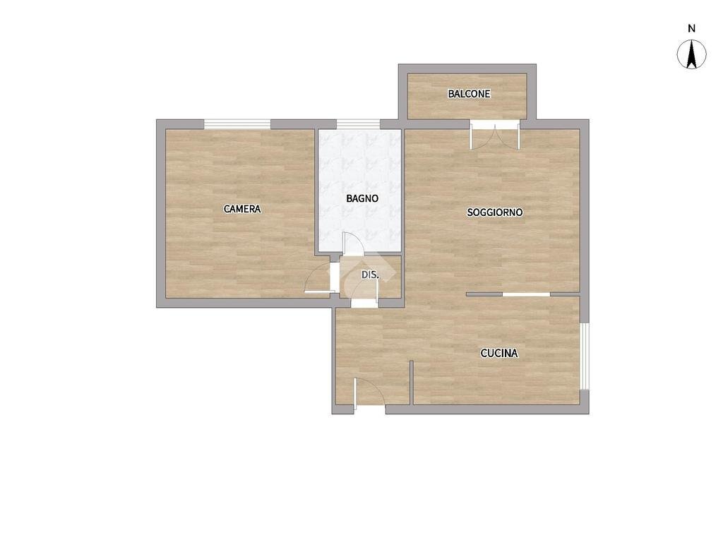 Two-room apartment Via Enrico Caruso, Bollate - floor plans 1