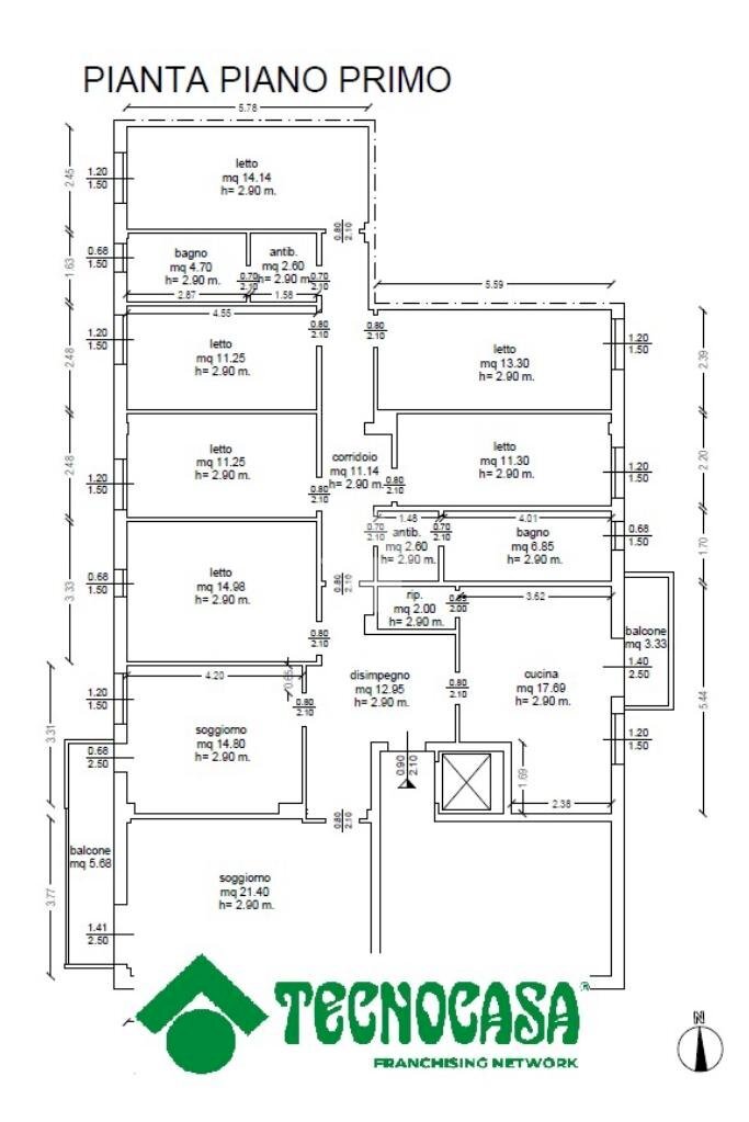 Apartment Via Girolamo da Carpi, Ferrara - floor plans 1