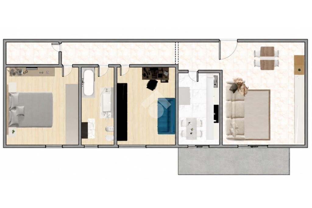 Three-room apartment Via C. Sormani, Cusano Milanino - floor plans 1