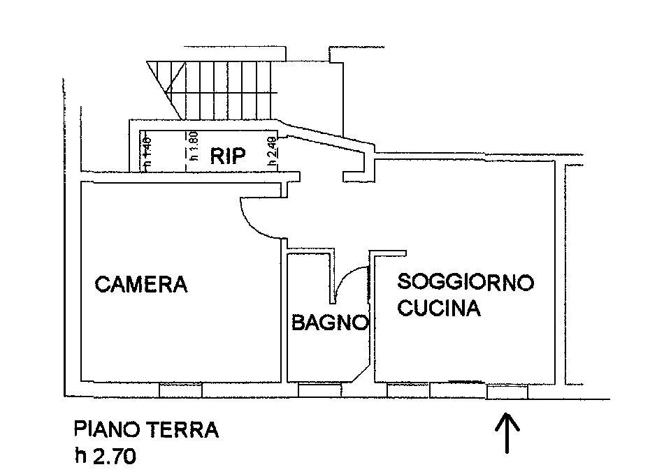 Bilocale via Mazzini, 95, Bologna - planimetria 1