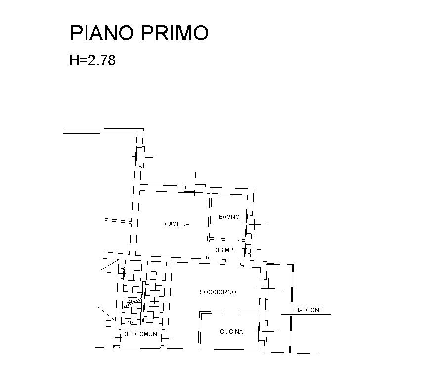 PLANIMETRIA - Two-room apartment via Mascarella, Bologna (neighborhood Irnerio) - floor plans 1