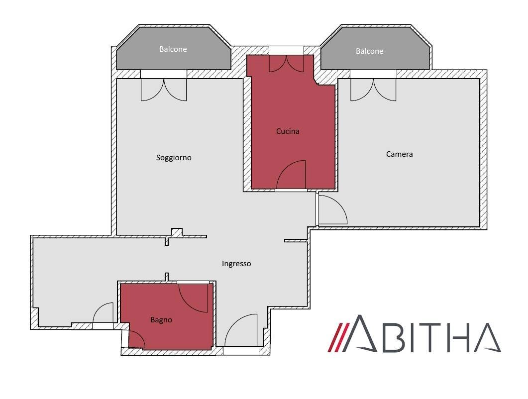 Three-room apartment Via Mesopotamia, Roma - floor plans 1