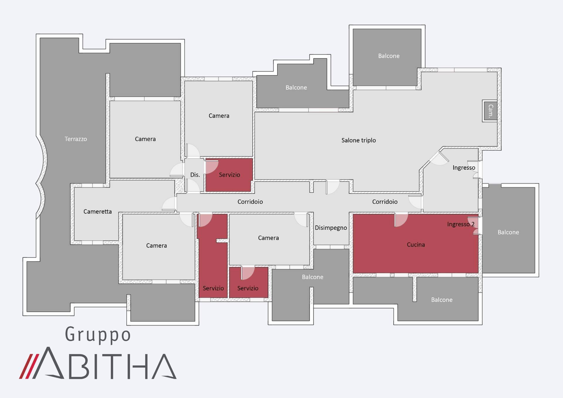 Apartment Via Giuseppe Mussi, Roma - floor plans 1