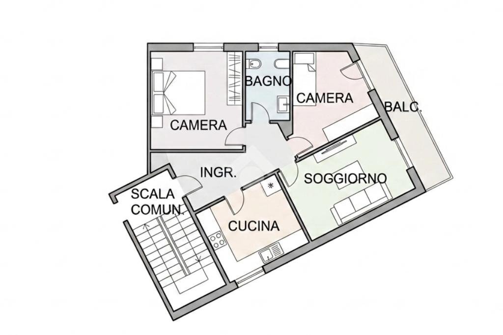 Trilocale Via Provinciale, Galliera - planimetria 1