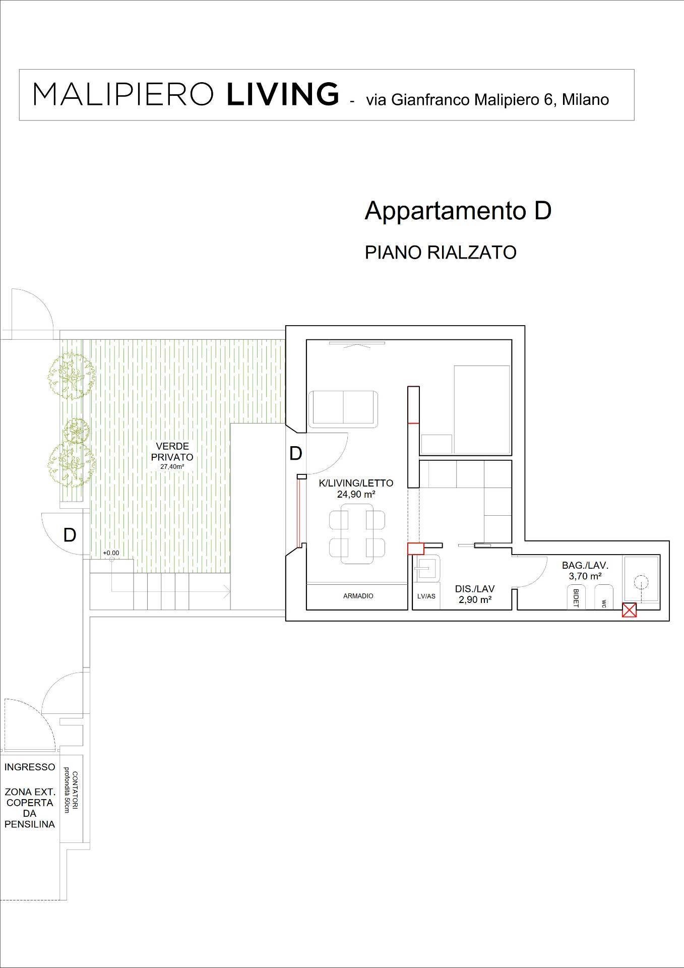 Foto 9 - Appartamento Via Gianfranco Malipiero
 
6, Milano - planimetria 1