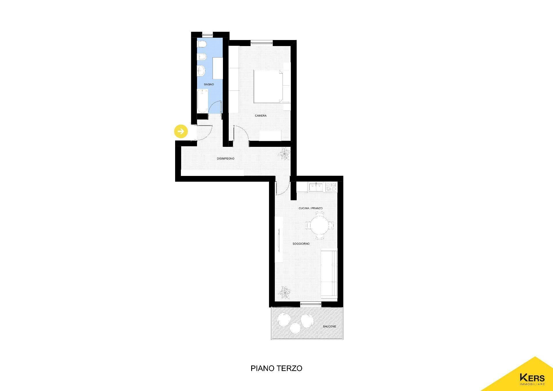 Foto 20 - Two-room apartment Via Mombello
 
1, Varazze - floor plans 1