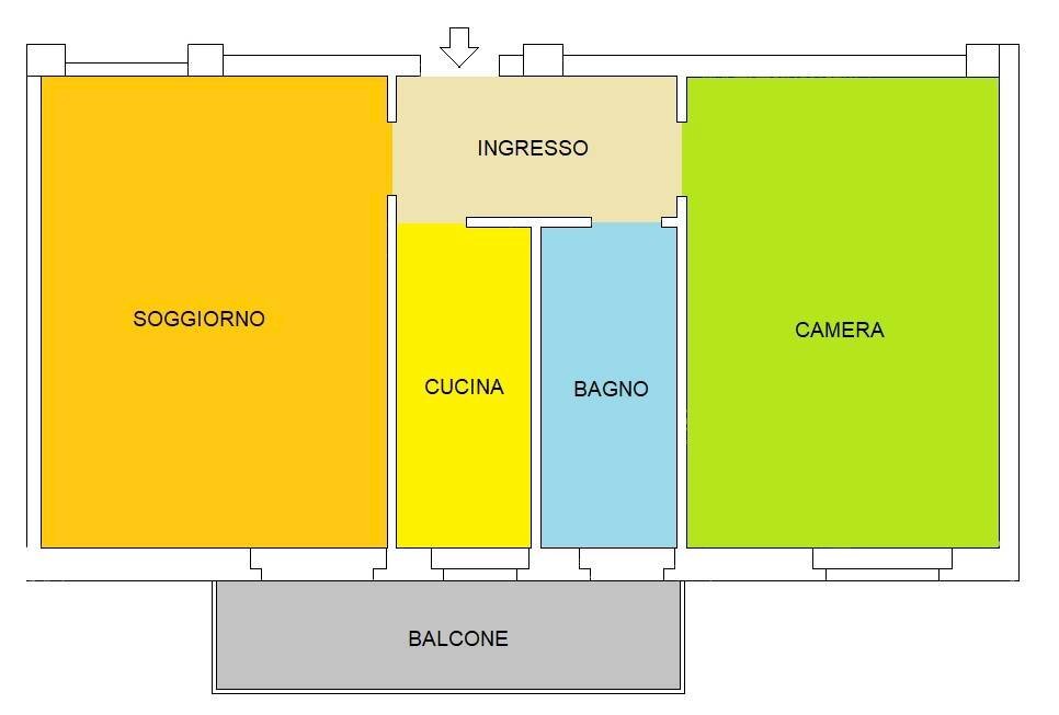 Foto 32 - Two-room apartment Via Giuseppe Mazzini, Rozzano - floor plans 1