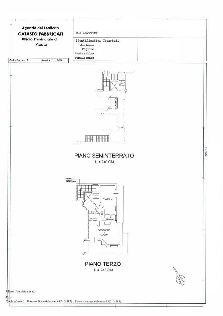 Three-room apartment Rue Laydetré, Cogne - floor plans 1