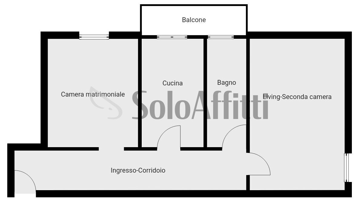 Planimetria a scopo illustrativo - Four-room apartment Via Tasso 96, Pavia - floor plans 1