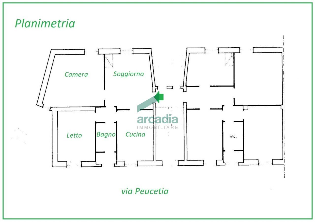 Planimetria - Four-room apartment Via Peucetia 72, Bari - floor plans 1
