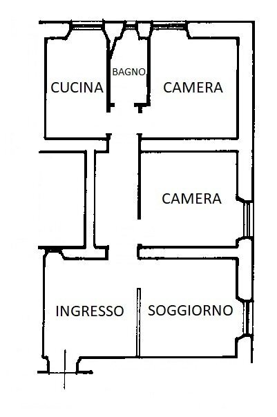 Planimetria - Four-room apartment Via Palestro, Genova (neighborhood Castelletto) - floor plans 1