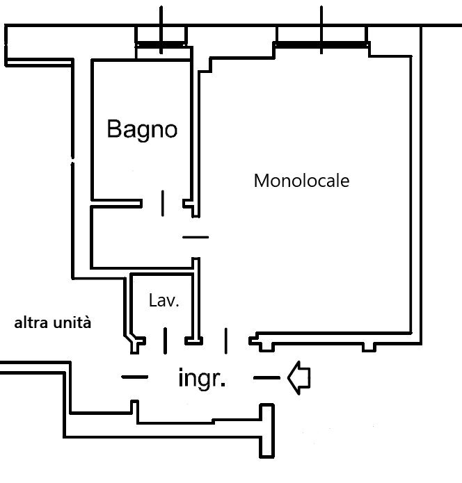 Planimetria - One-room apartment Via Sannio 5, Milano - floor plans 1