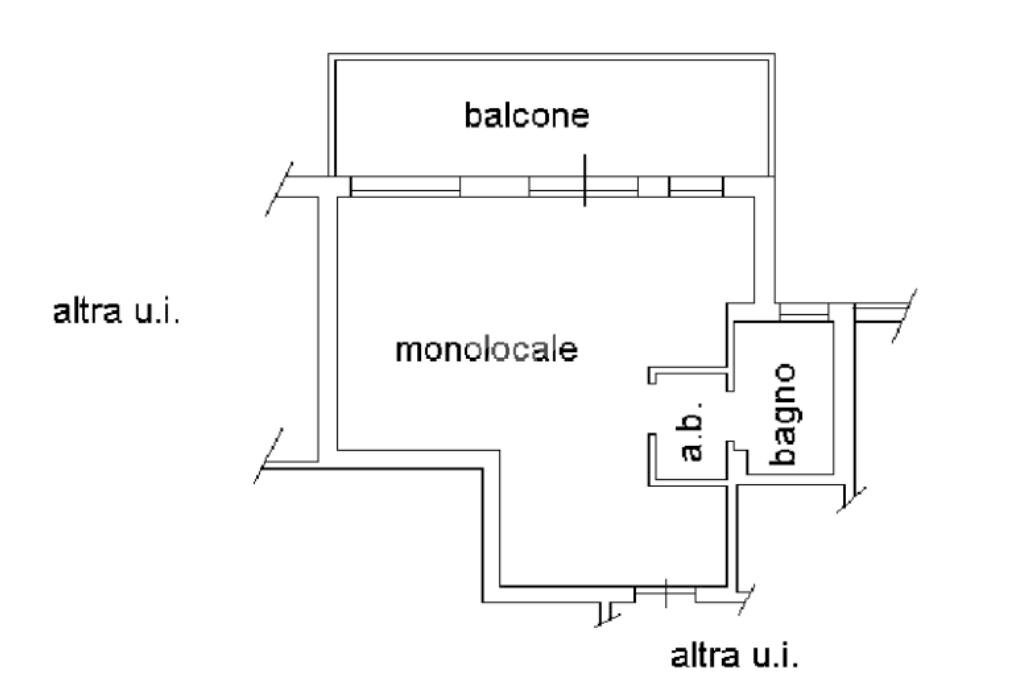 One-room apartment Viale Titano, hamlet Pinarella, Cervia - floor plans 1