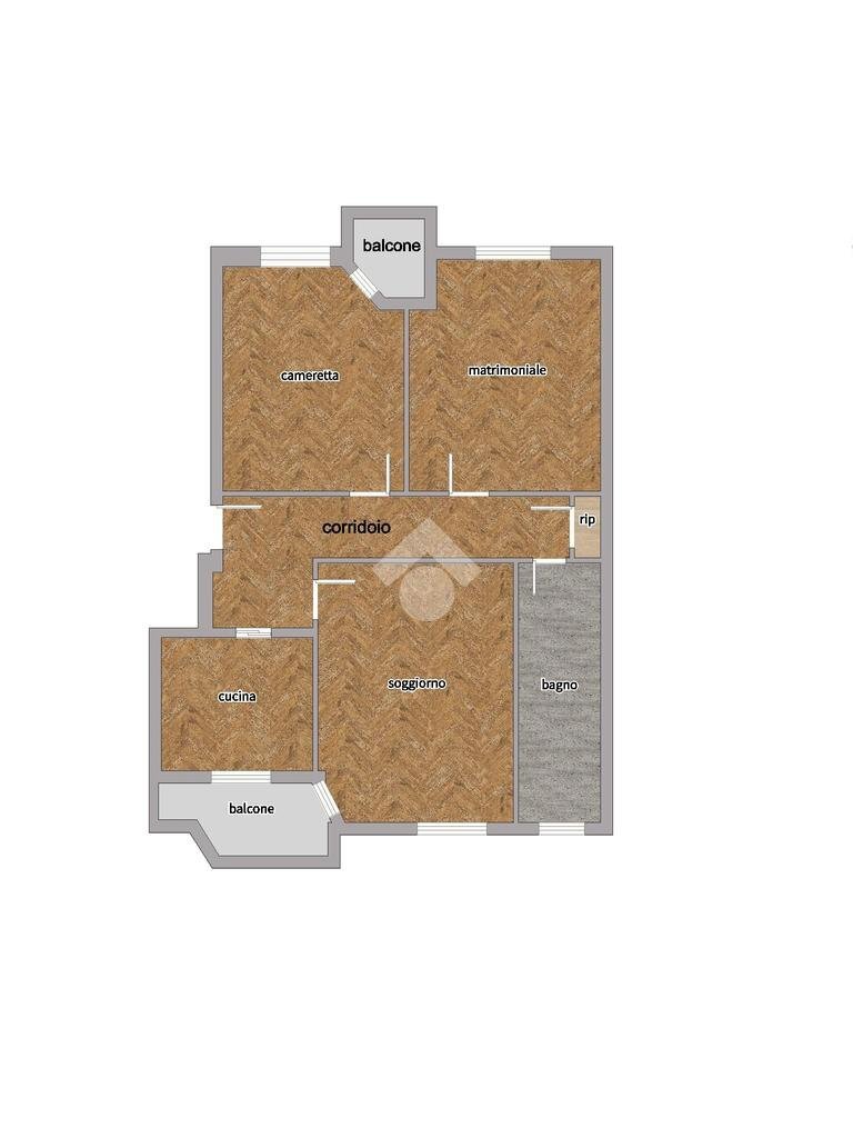 Three-room apartment Via Uruguay, Milano (neighborhood Gallaratese) - floor plans 1