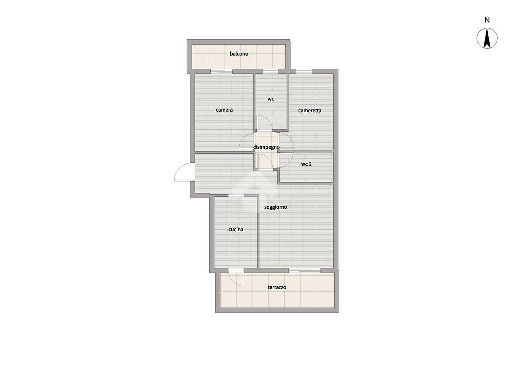 Trilocale Via Castellanza, Milano (zona Gallaratese) - planimetria 1