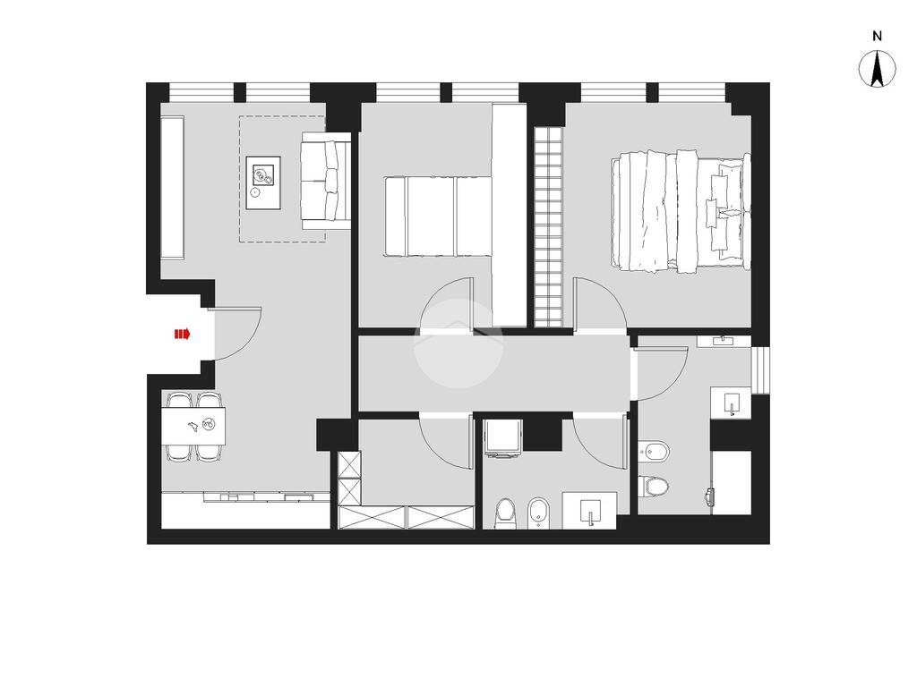 Trilocale Via Francesco Gonin, Milano (zona Lorenteggio) - planimetria 1