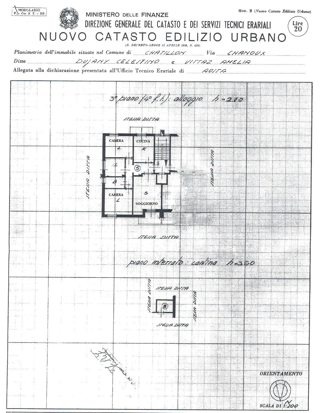 Trilocale Via Emilio Chanoux, 176A, Chatillon - planimetria 1