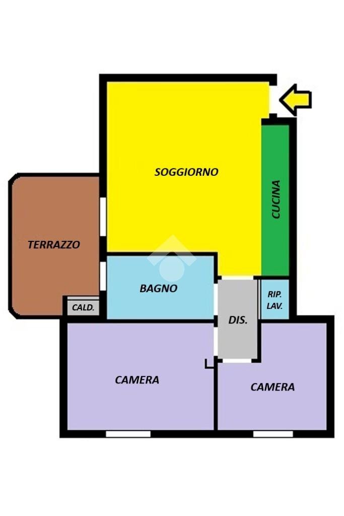 Trilocale Via Leonardo Da Vinci, Cassano d'Adda - planimetria 1