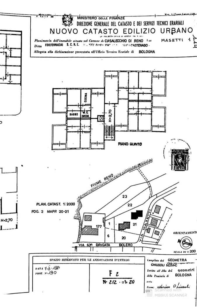 Four-room apartment via Ettore Masetti, 1, Casalecchio di Reno - floor plans 1