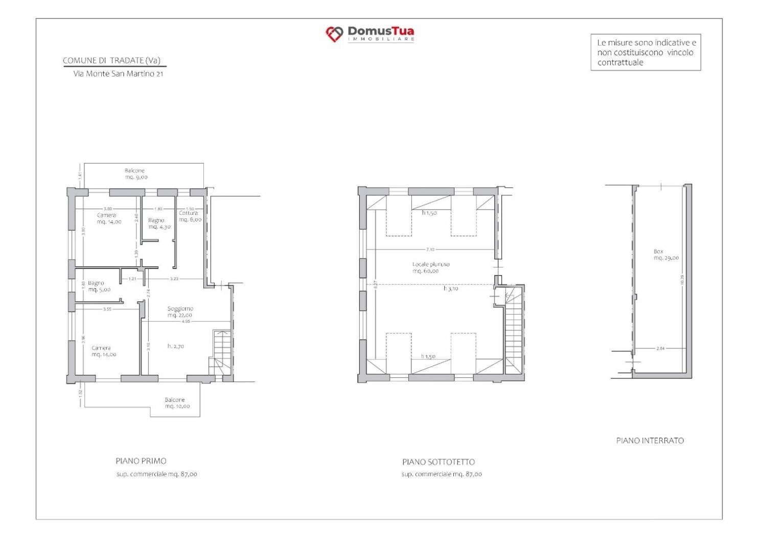 Three-room apartment via Monte S. Martino, 21, Tradate - floor plans 1