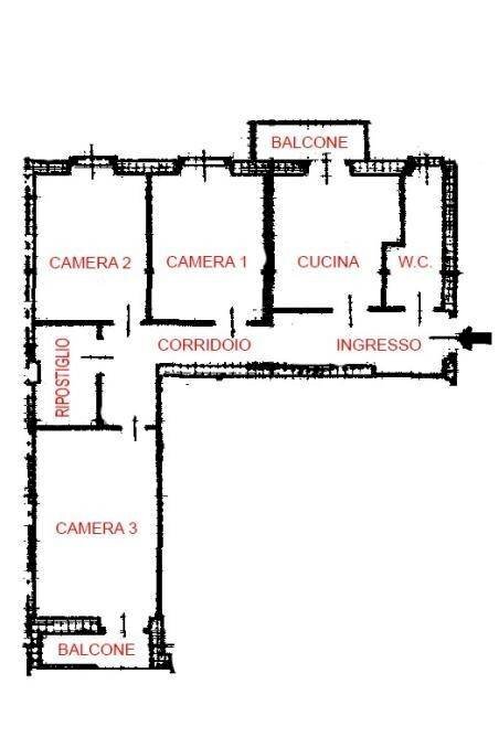 Quadrilocale via Chiesa della Salute, 45, Torino (zona Borgo Vittoria) - planimetria 1
