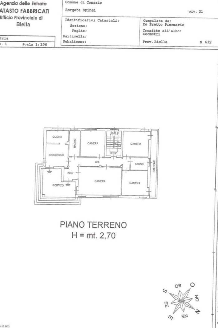 Villa via Spinei, 31, Cossato - planimetria 1