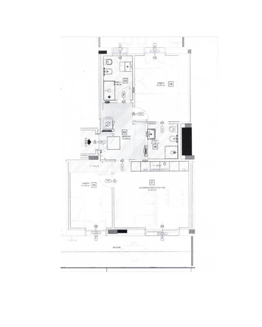 Three-room apartment via Pier Paolo Pasolini, 4, Milano - floor plans 1