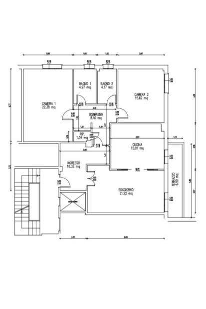 Four-room apartment via Niccolò d'Apulia dall'Arca, Bologna (neighborhood Bolognina) - floor plans 1