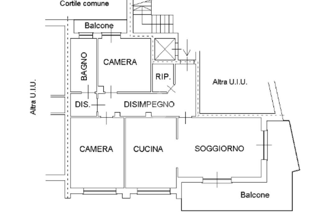 Four-room apartment Via croce, Pinerolo - floor plans 1