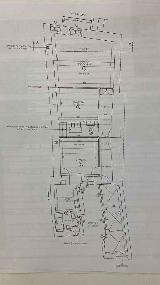 Three-room apartment Via Roma, Cuneo (neighborhood Centro Storico) - floor plans 1