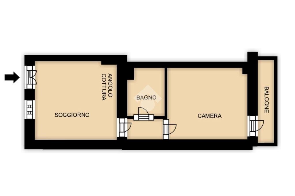 Bilocale Corso Porta Ticinese, Milano (zona Ticinese) - planimetria 1