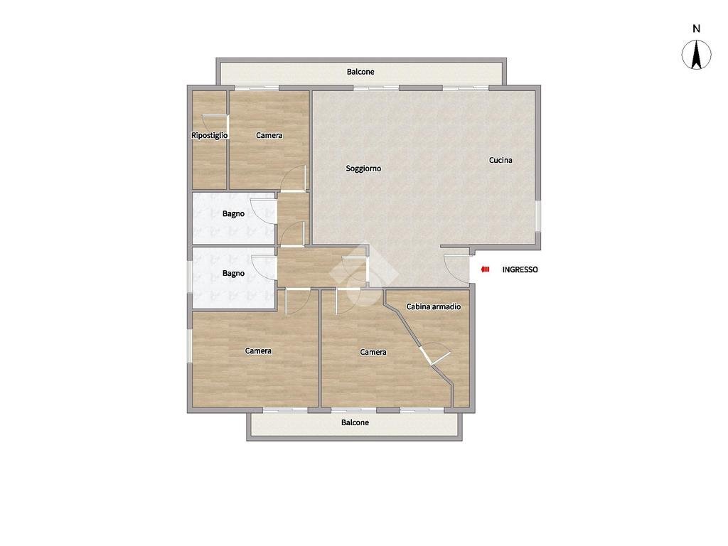 Quadrilocale Via Marco Polo, Cornaredo - planimetria 1
