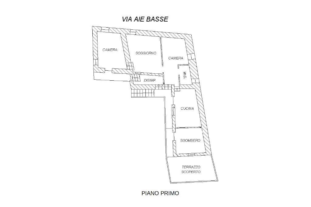 Casa semi indipendente Via Aie Basse, Busca - planimetria 1