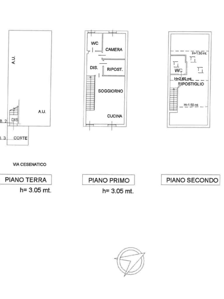 Terraced Villa Via Cesenatico, Cesenatico - floor plans 1