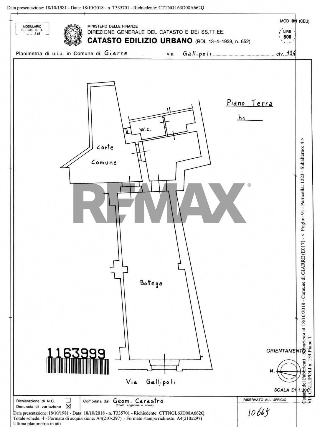 Pianta 2D - Commercial Activity Via Callipoli
 
134, Giarre - floor plans 1
