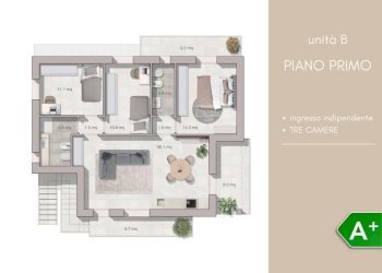 Planimetria - Four-room apartment via Tomba, 76, Santarcangelo di Romagna - photo 9