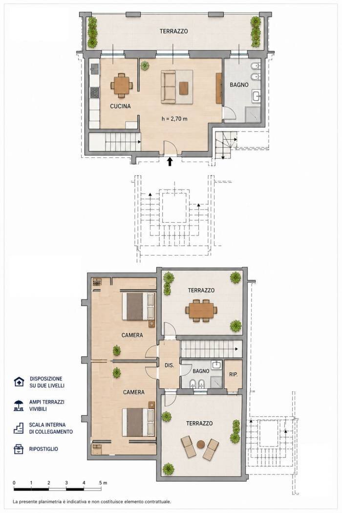 Attico strada Statale, 123, Manta - planimetria 1