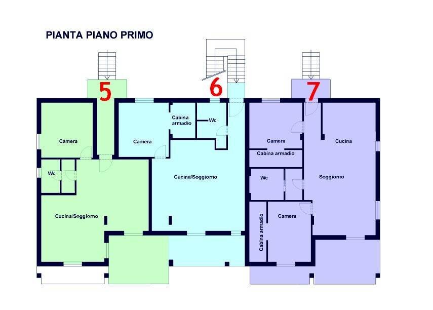 Two-room apartment via Padre Semeria, Sanremo - floor plans 1