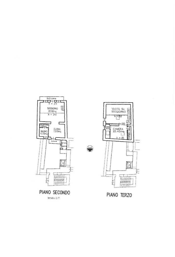 Three-room apartment via Jean-Baptiste de Tillier, 53, Aosta - floor plans 1