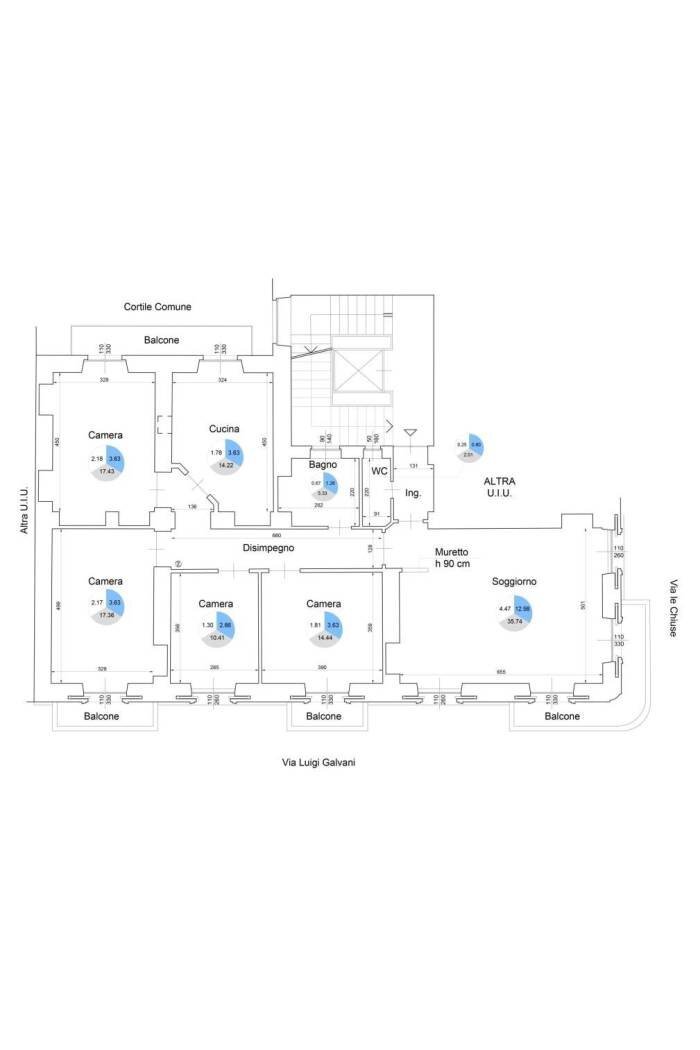 Appartamento via Luigi Galvani, 5, Torino (zona San Donato) - planimetria 1
