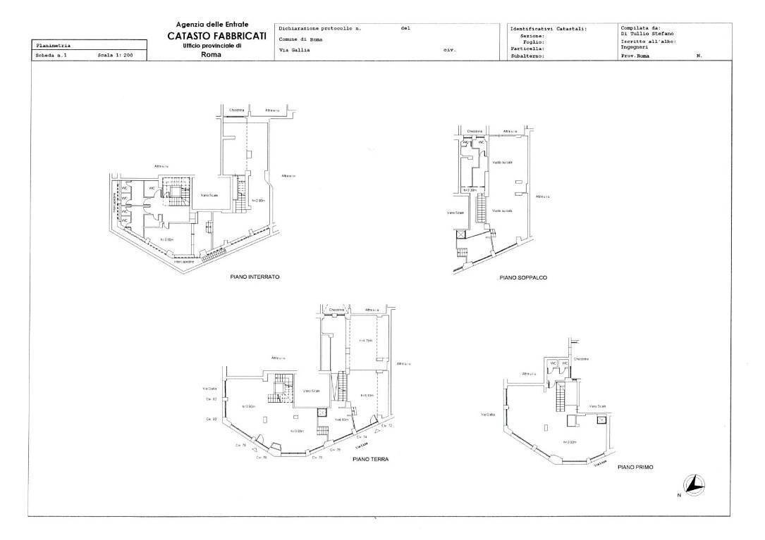 Attività Commerciale via Gallia, 76, Roma - planimetria 1