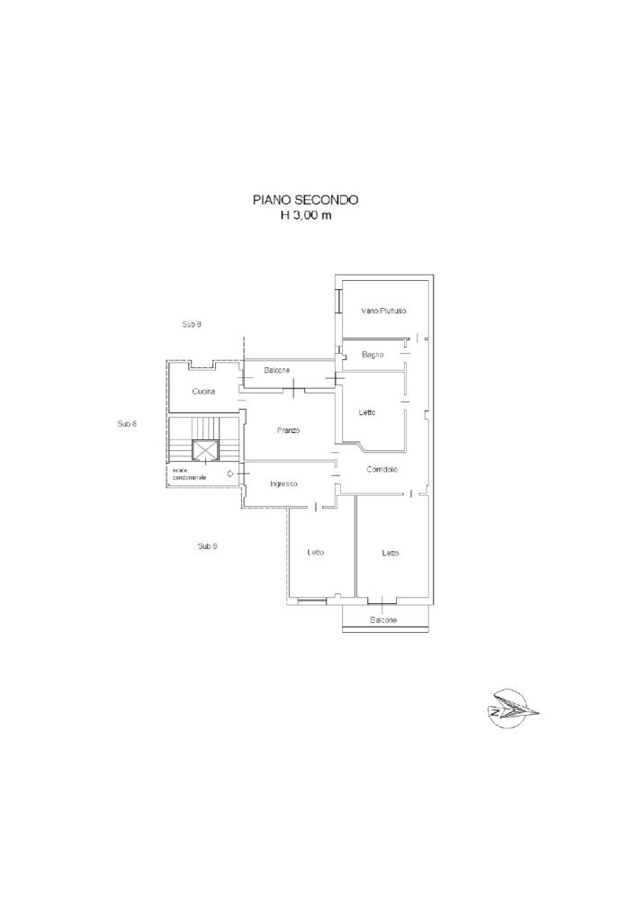 PLANIMETRIA - Appartamento Via Alfonso Lamarmora 13, Lecce - planimetria 1