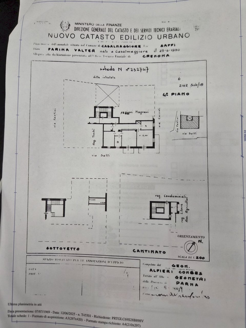 20260716_093648[1] - Appartamento Via Aurelio Saffi 6, Casalmaggiore - planimetria 1