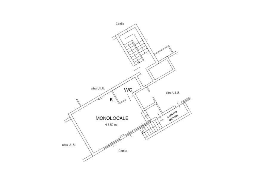 PLN - One-room apartment Via Pellegrino Rossi 42, Milano (neighborhood Affori) - floor plans 1