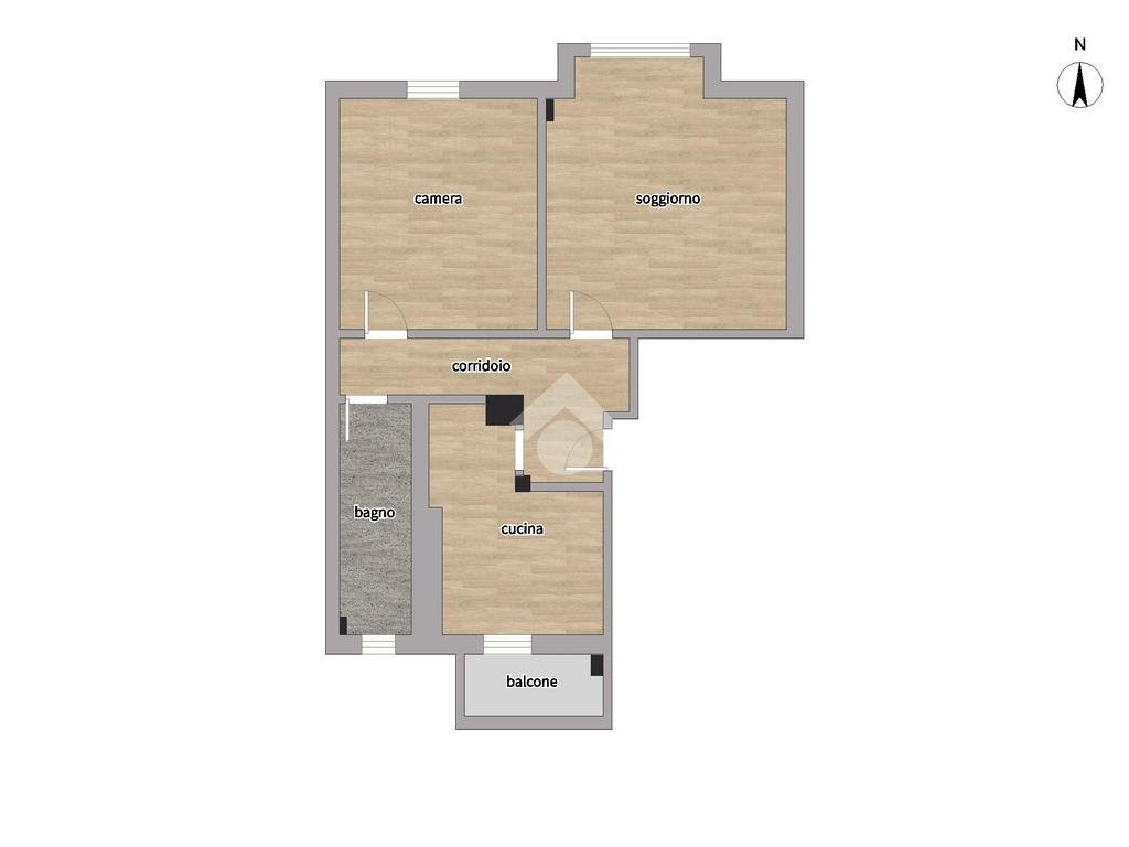 Two-room apartment Via Enrico Falck, Milano (neighborhood Gallaratese) - floor plans 1