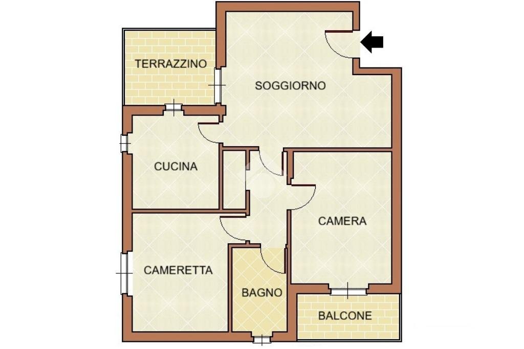 Trilocale Via svevo, Cesate - planimetria 1