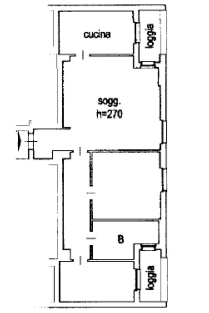 Three-room apartment Via Vincenzo Lancetti, Milano (neighborhood Lancetti) - floor plans 1